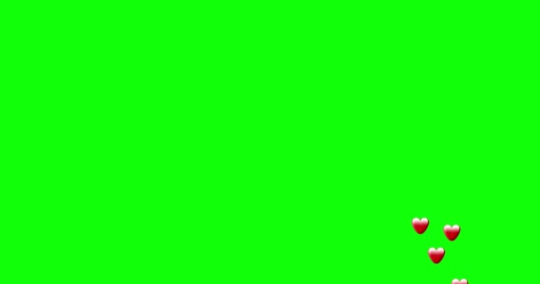 Social Media Animated Heart Green Screen Animation Coming Bottom Green – stockvideo