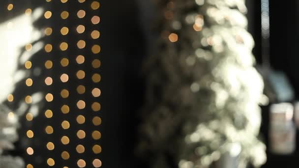 New Year Decor Blurred Lights Background Christmas Unfocused Background Defocused — Stockvideo