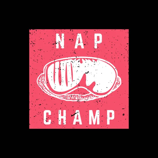 Shirt Design Nap Champ Avec Pli Aveugle Fond Noir Illustration — Image vectorielle