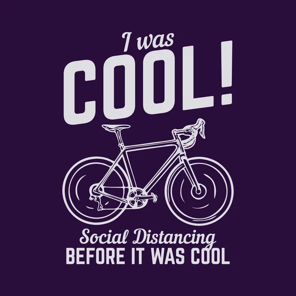 Cool Special Distancing Cool Bicycle Purple Background Vintage Illustration — стоковый вектор