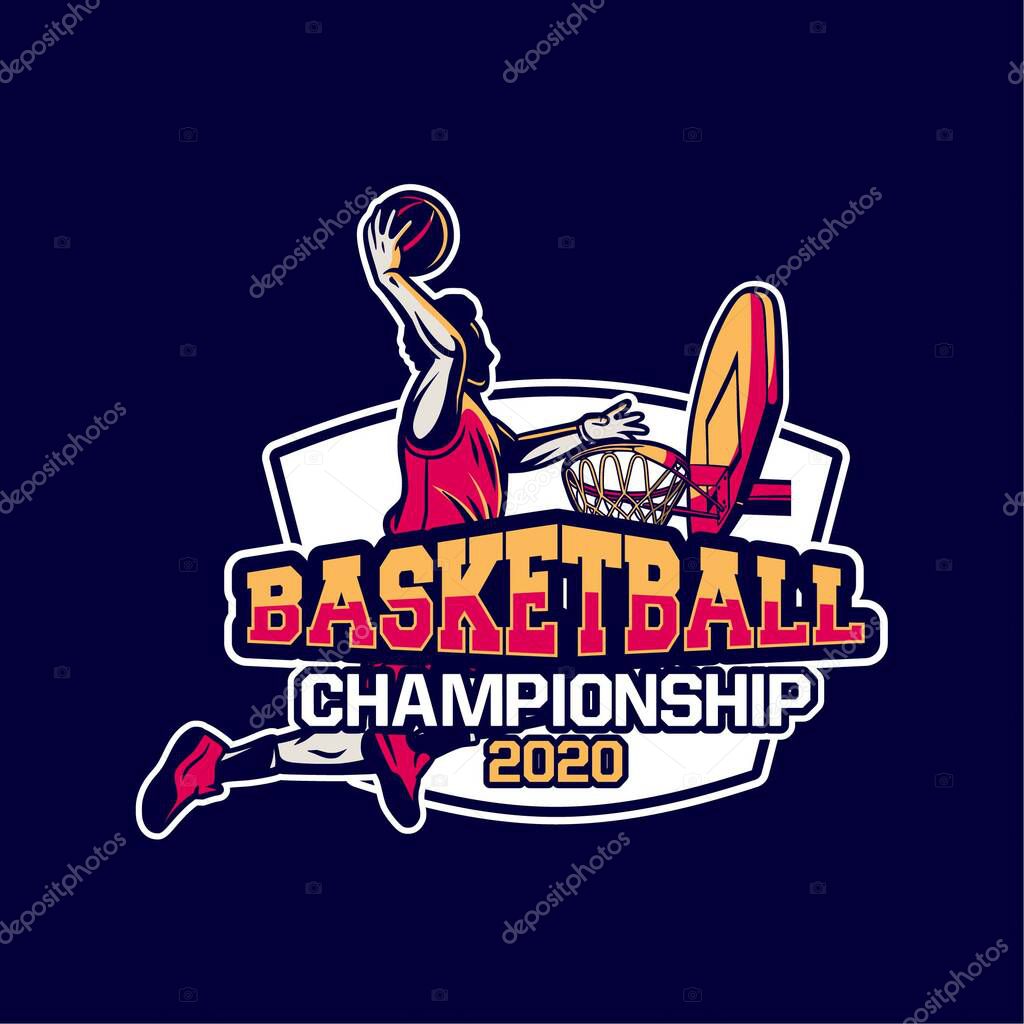 Basketball championship 2020 modern and professional badge or logo for your team
