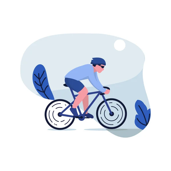 Ιππασία Ποδήλατο Επίπεδη Σχεδίαση Εικονογράφηση Αφίσα Banner Περιεχόμενο Μάρκετινγκ Επιχειρήσεων — Διανυσματικό Αρχείο