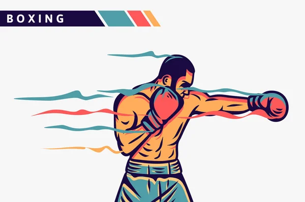Boxing Boxer Perfuração Ilustração Arte Com Efeito Movimento — Vetor de Stock