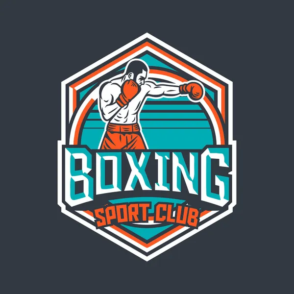 Boxe Club Sport Rétro Logo Logo Emblème Design Avec Illustration — Image vectorielle