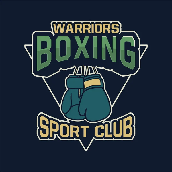 Guerriers Boxe Club Sport Gant Illustration Conception Shirt Affiche — Image vectorielle