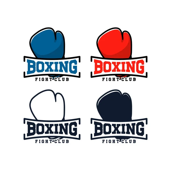 Boxeo Lucha Club Guante Logo Distintivo Signo Camiseta Cartel Diseño — Archivo Imágenes Vectoriales