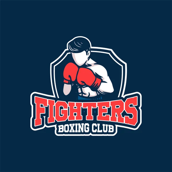 Boxe Boxe Club Vector Badge Logo Sport Shirt Design — Image vectorielle