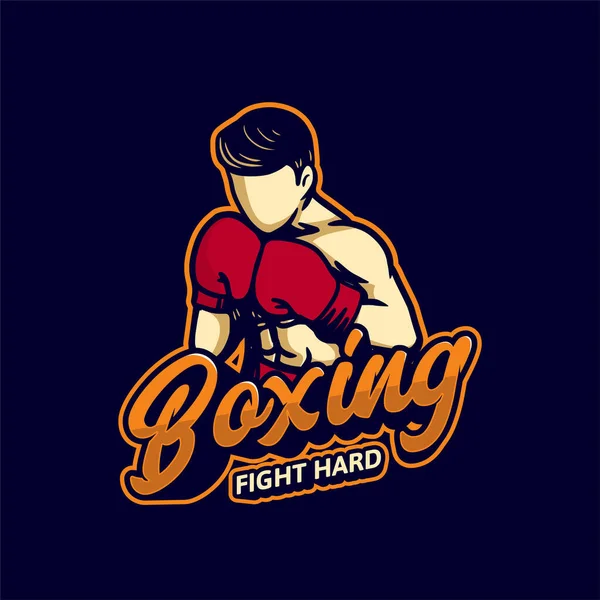 Boxing Fight Hard Design Shirt Poster Retro Illustration Vintage — Stock Vector