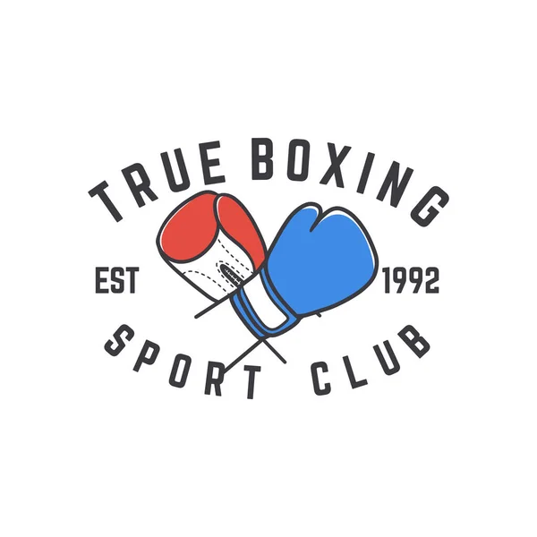 Verdadero Boxeo Deporte Club Diseño Camiseta Cartel Guante Ilustración — Archivo Imágenes Vectoriales