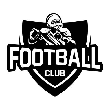 Kalkanda Amerikan futbol kulübü logosu işareti var.