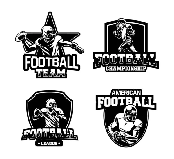 Futebol Americano Campeões Logotipo Sinal Vetor Definido — Vetor de Stock