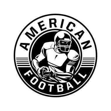 Amerikan futbolu rozeti siyah-beyaz