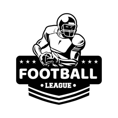 Amerikan futbol ligi rozeti siyah beyaz