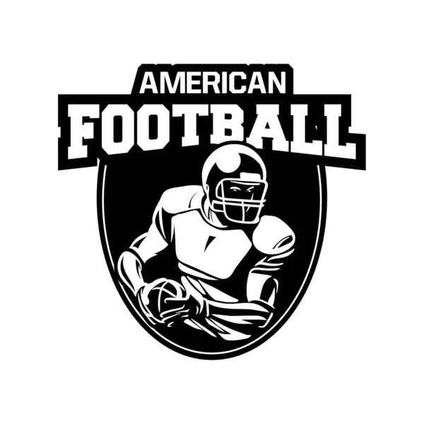Amerikanska Fotboll Sköld Märke Logotyp — Stock vektor