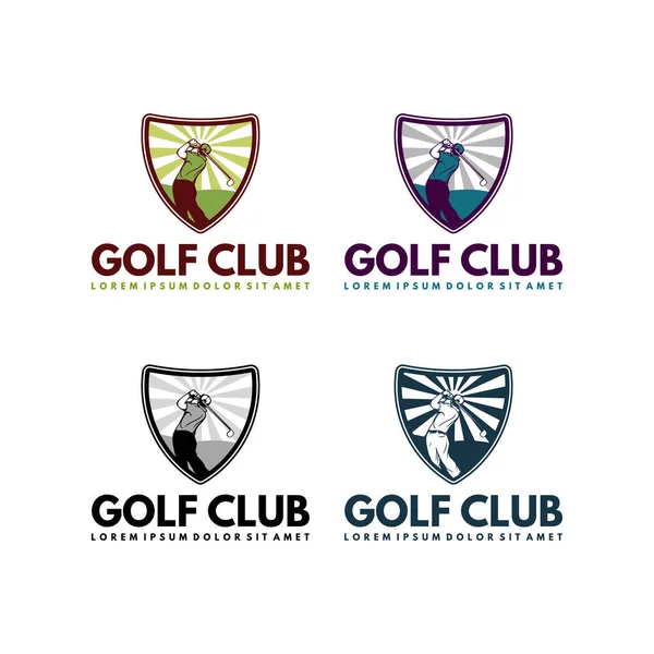 Design Logo Distintivo Golf Club Stile Retrò Vintage — Vettoriale Stock