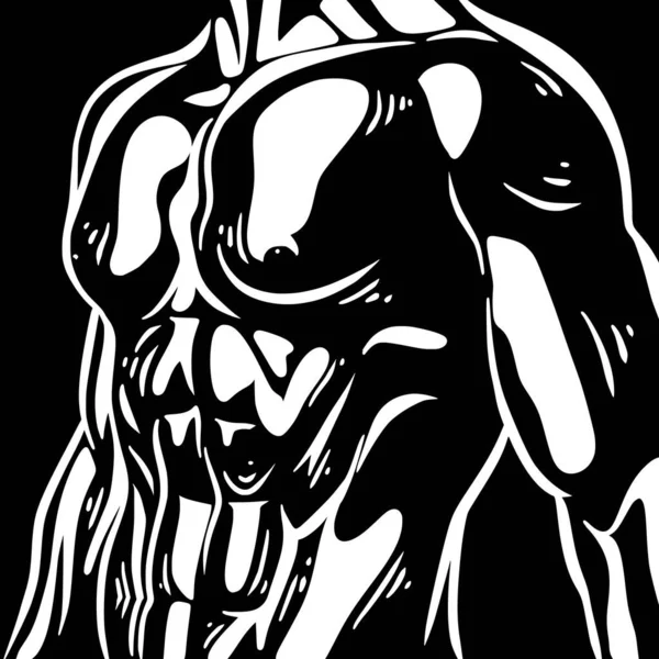 Man Bodybuliding Κοιλιακούς Μυς Απεικόνιση Για Fitness Γυμναστήριο Tshirt Λογότυπο — Διανυσματικό Αρχείο