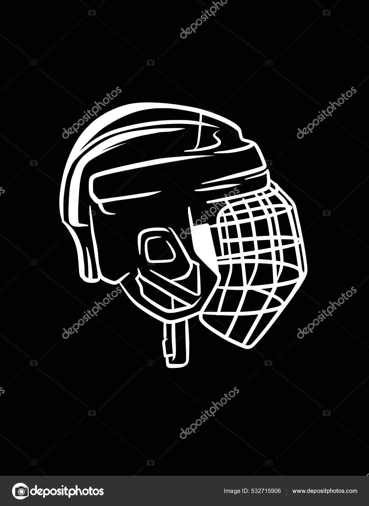 Ice Hockey Helmet Black White Vector Stock Vector by ©Imoogigraphic