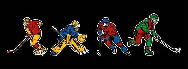 Speler Ijshockey Vector Set — Stockvector