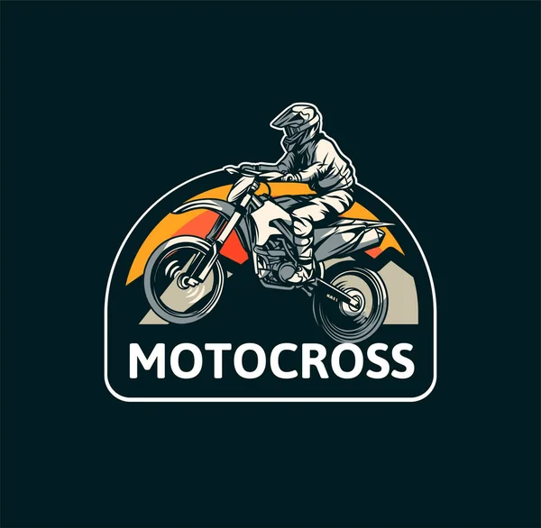 Motocross Abzeichen Emblem Patch Zeichen Logo Motocross Design Vektor Aufkleber — Stockvektor