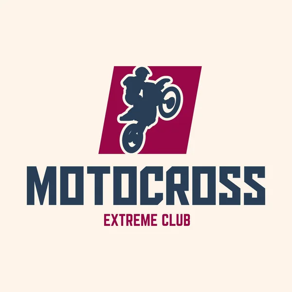 Modelo Logotipo Simples Clube Extremo Motocross Com Caixa Vermelha —  Vetores de Stock