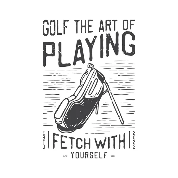 美国古老的高尔夫图例 为T恤衫设计而自娱自乐的艺术 — 图库矢量图片