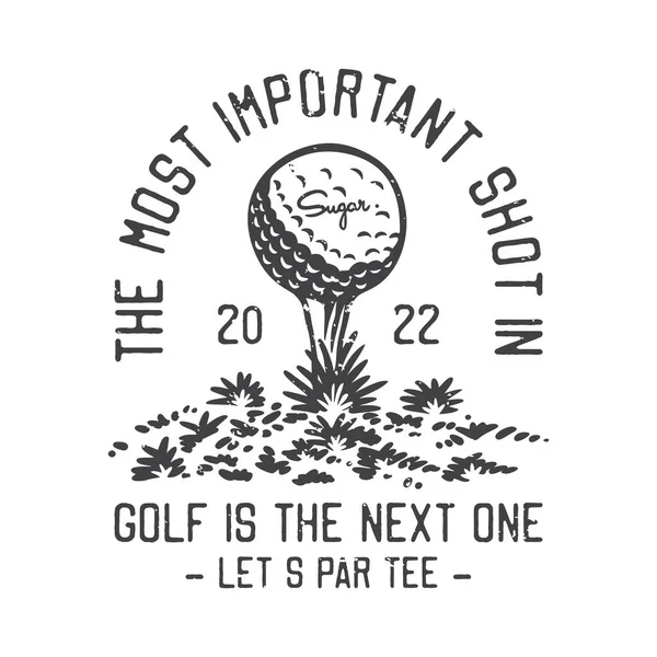 在高尔夫运动中 最重要的镜头是下一个让T恤衫的设计打孔的镜头 — 图库矢量图片