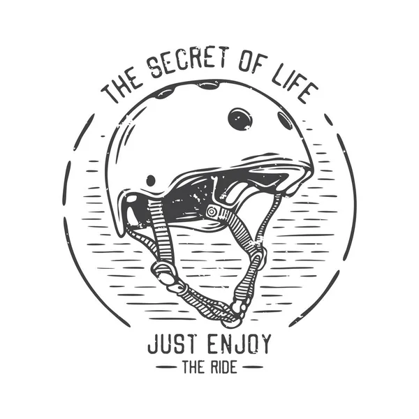 American Vintage Illustration Secret Life Just Enjoy Ride Shirt Design — ストックベクタ