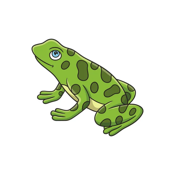 Cartoon Illustration Frog Big Tall Tree Thick Tree Trunks — Stockový vektor