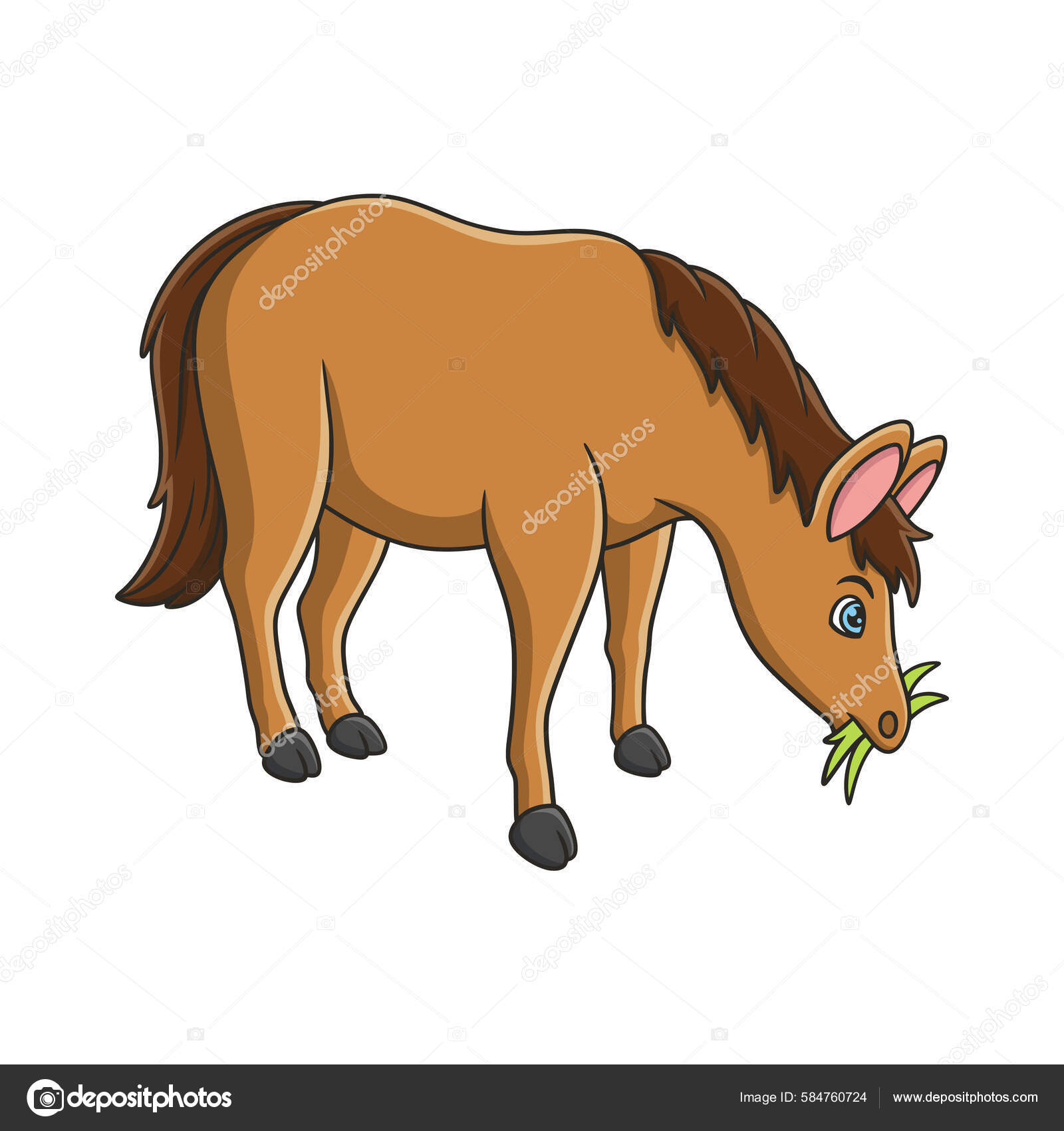 Cavalo bonito andando dos desenhos animados ilustração vetorial de