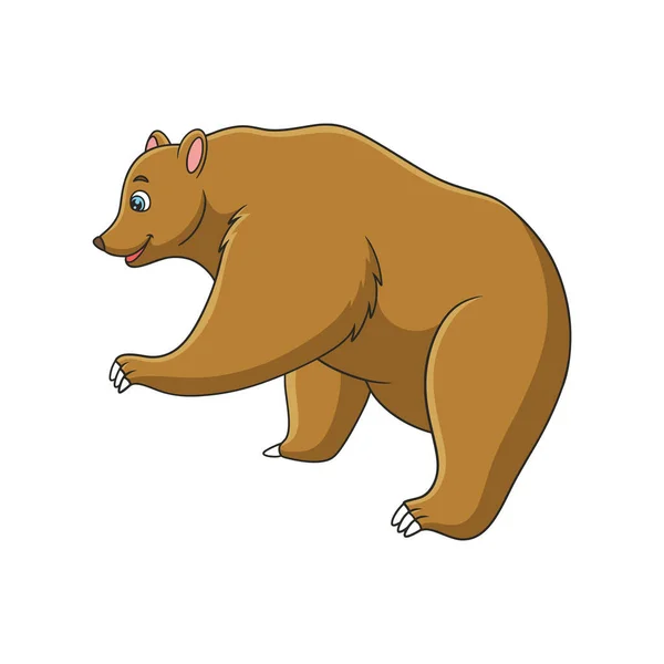 Cartoon Illustration Bear Trying Climb Steep Cliff Search Food Cliff — Stock vektor