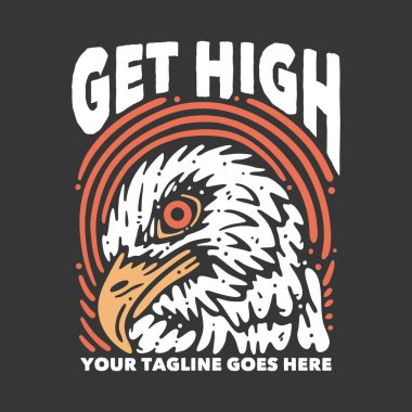 Gömlek tasarımı kartal kafası ve gri arkaplan çizimi ile yükselir