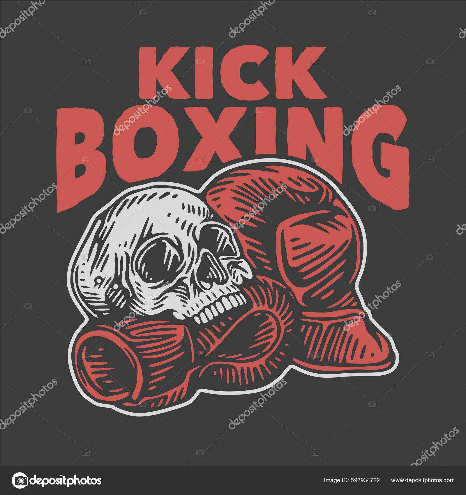 Vintage Slogan Typography Kick Boxing Shirt Design Stock Vector by