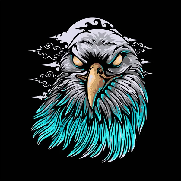 Ilustración Vectorial Cabeza Águila Colorida Con Una Posición Elegante Ilustración — Vector de stock