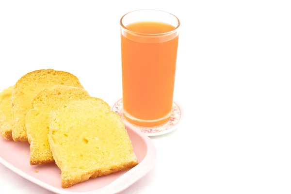 Mantequilla de pan con jugo de naranja —  Fotos de Stock