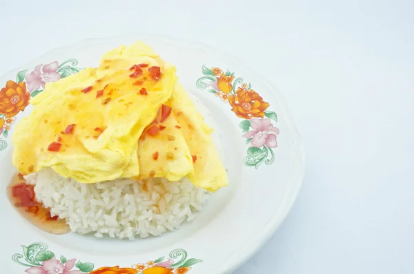 Trójkąt omlet na ryżu — Zdjęcie stockowe