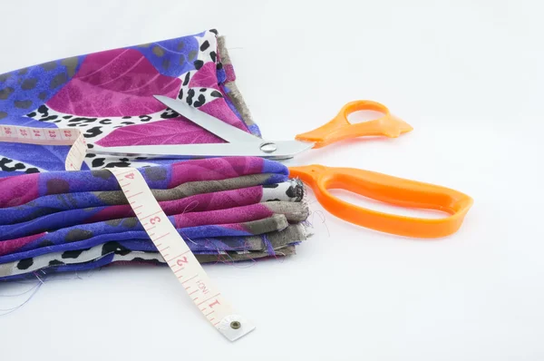 Fabric scissors and tape — Stock Photo, Image