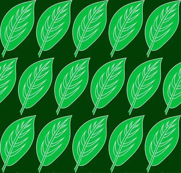 Vzor zelených listů — Stockový vektor