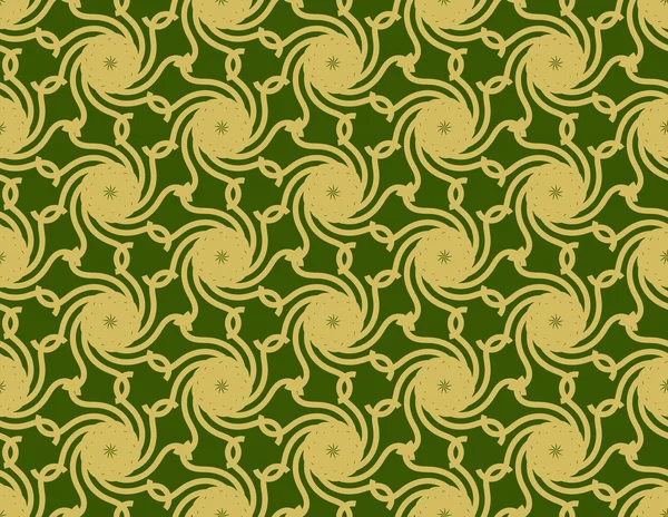 Gullsyklon på grønt mønster – stockvektor
