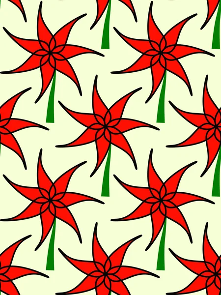 Modèle de fleur rouge — Image vectorielle
