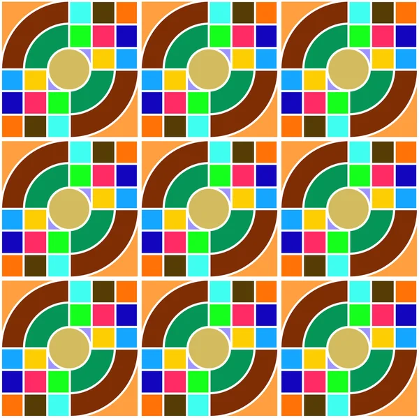 Cercle et motif carré coloré — Image vectorielle