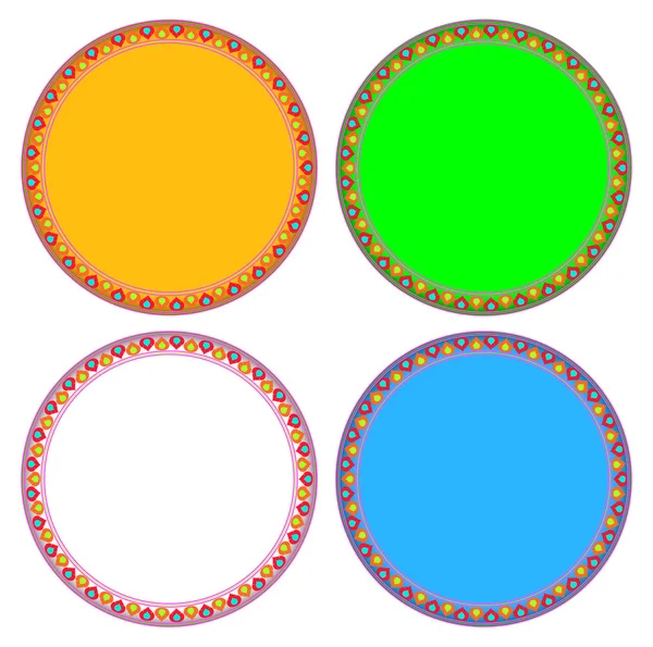 Lotus cadre cercle coloré — Image vectorielle