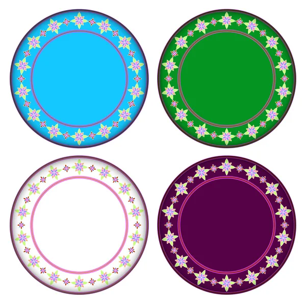 Kleurrijke gazania cirkelframe — Stockvector