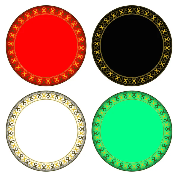 Vine gold circle frame — Stock Vector