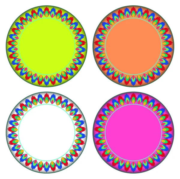 Feu cadre cercle coloré — Image vectorielle