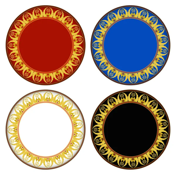 Thai new style gold circle frame — Stock Vector
