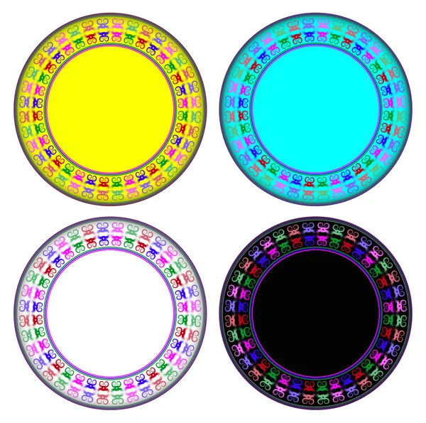 Crabe cadre cercle coloré — Image vectorielle