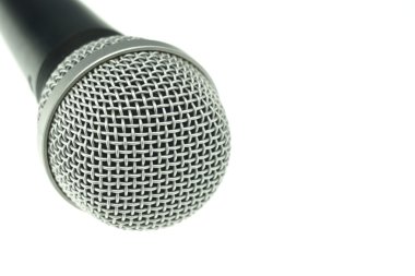 izole mikrofon siyah ve gümüş