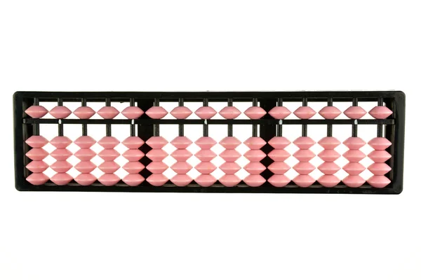 Kalkulator Japonia retro różowy i czarny liczydło na białym tle — Zdjęcie stockowe