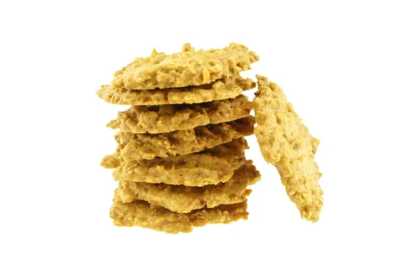 Stack of brown biscuit isolated — Stock Photo, Image