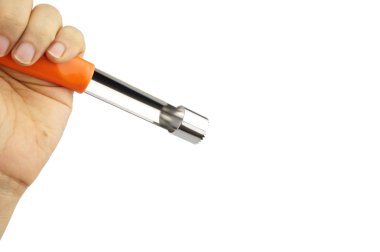 portakal elma corer izole tutan adam